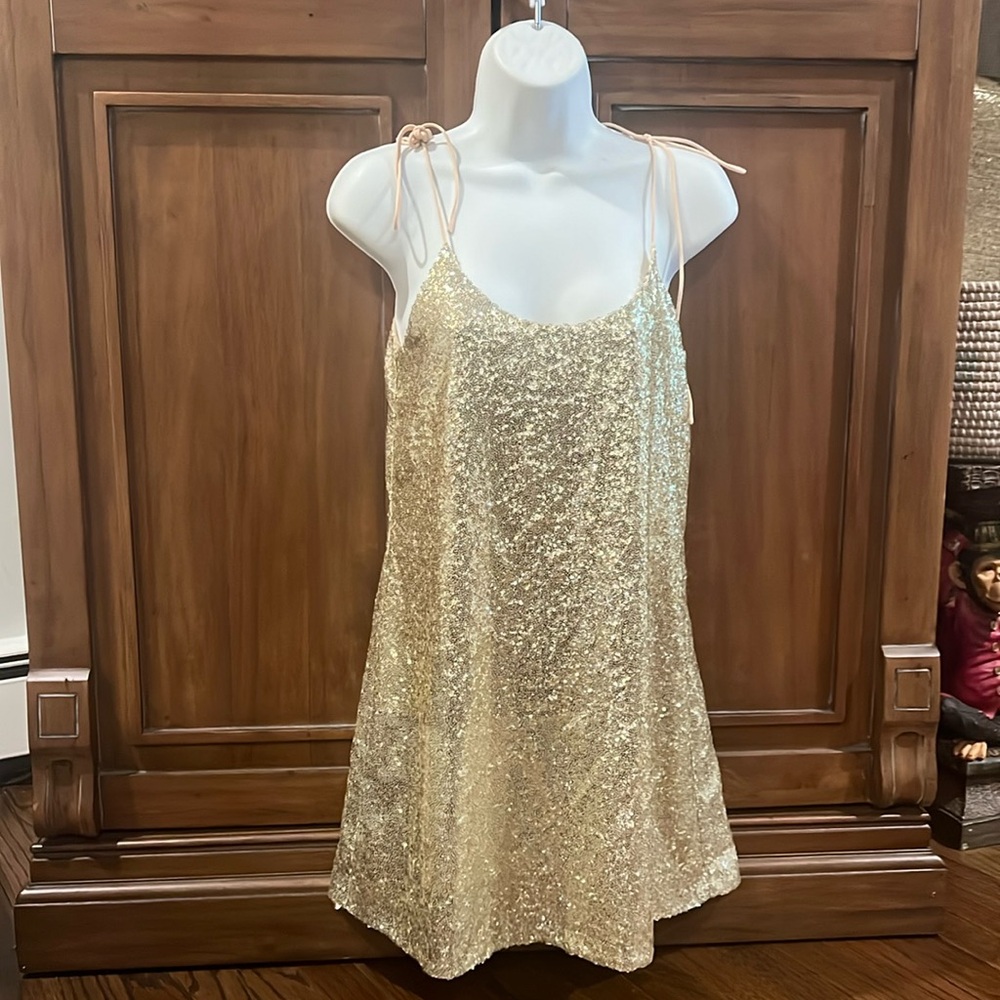 Urban Outfitters Gold Sequin Mini Dress